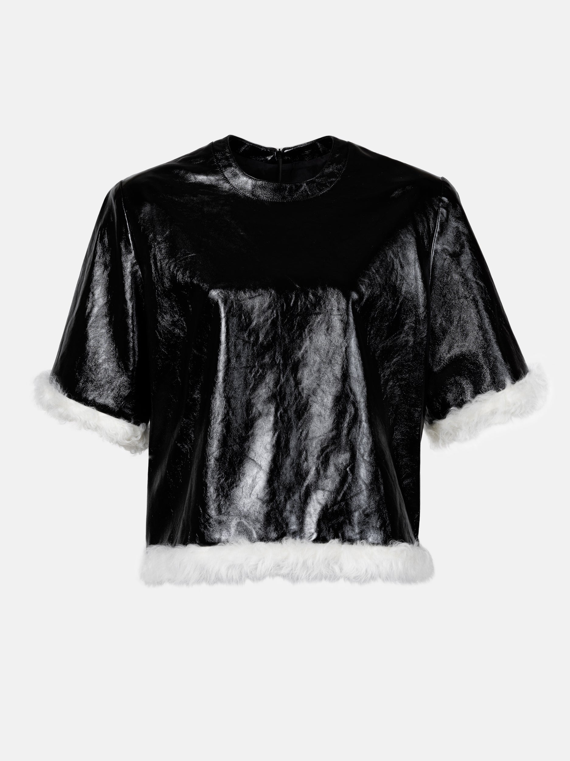 Top Cuir Beach Noir et Écru