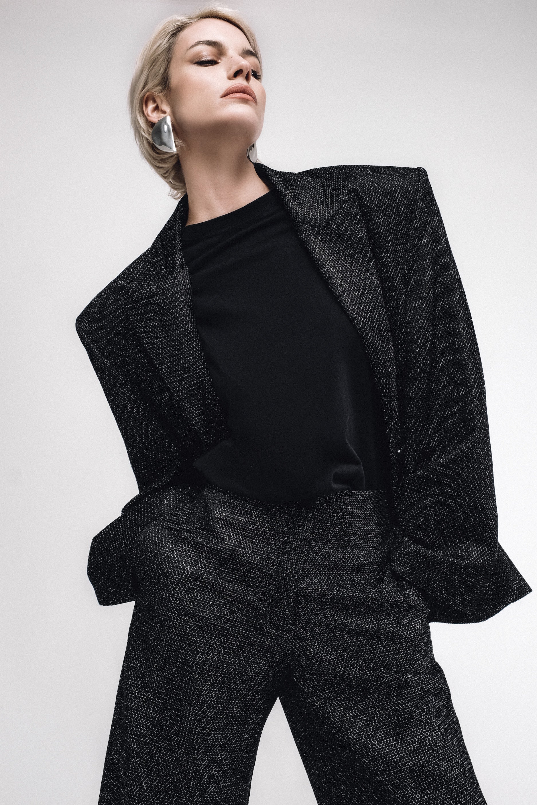 Blazer résille oversize TUJUNJA noir