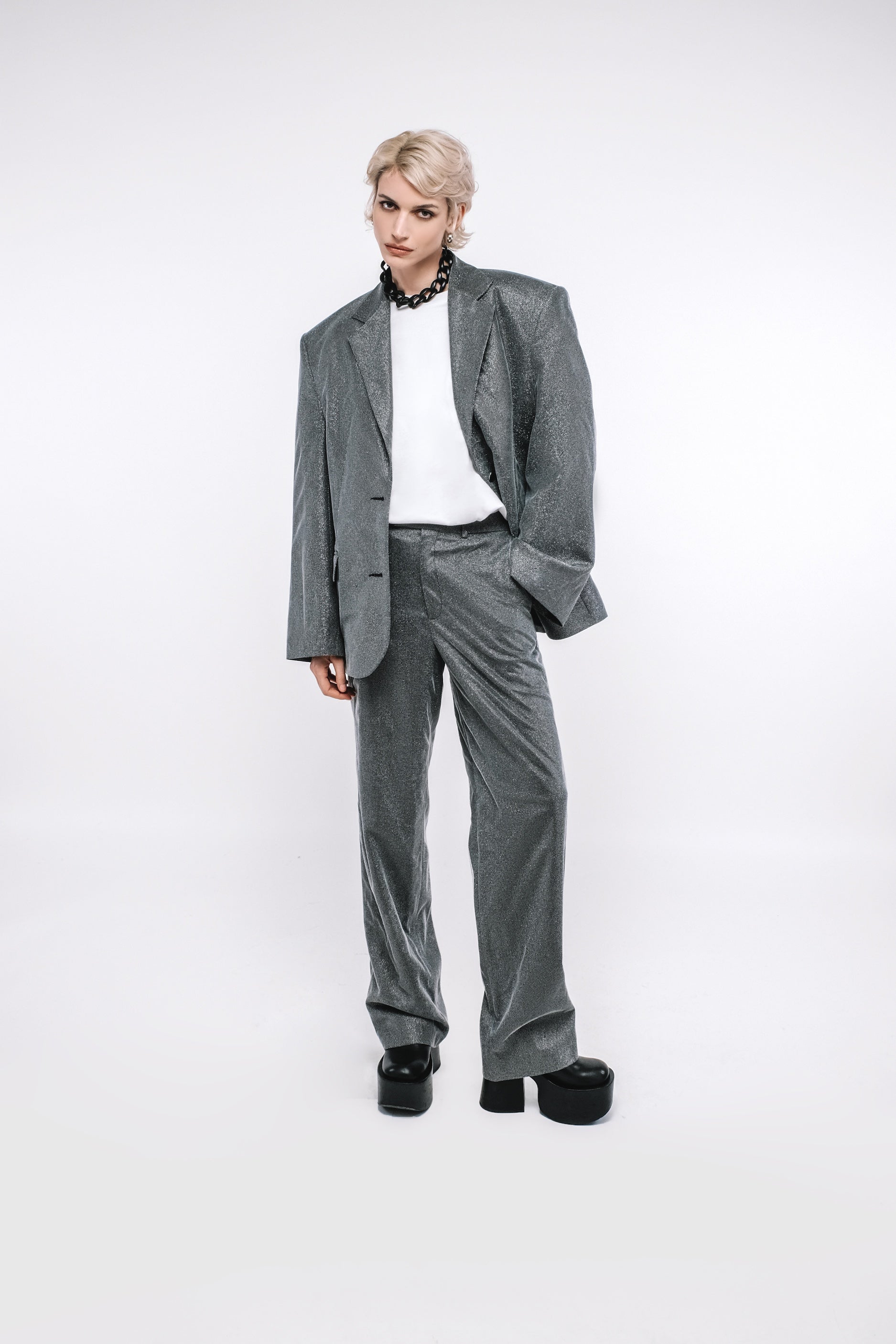 Pantalon résille SUNSET argent