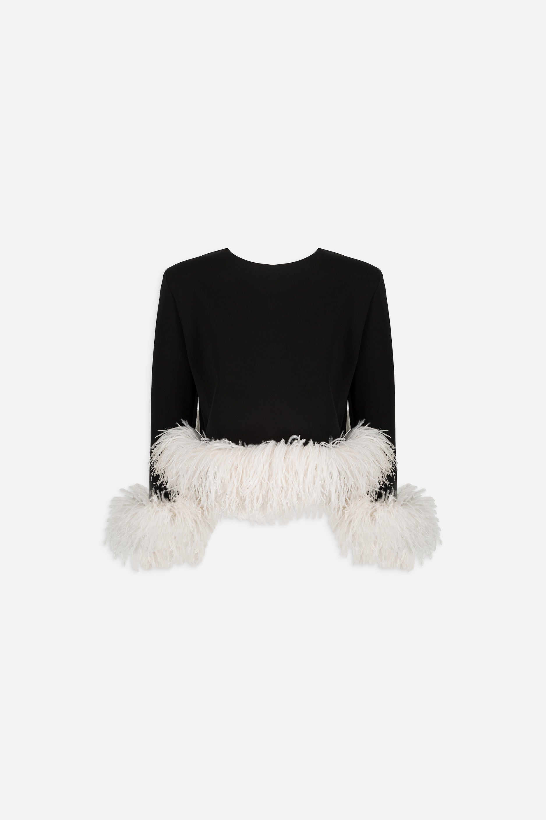 Top plumes MONICA noir et blanc