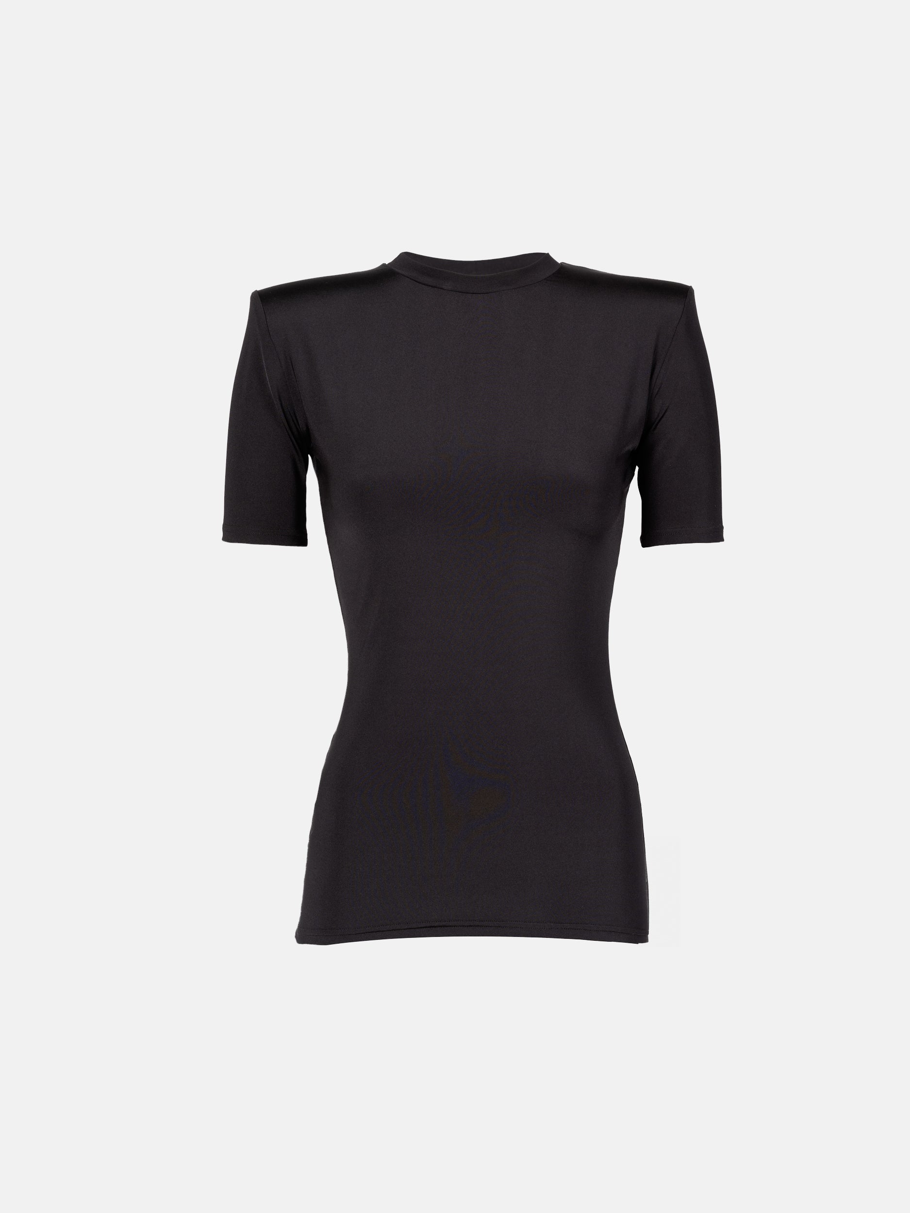 T-shirt Los Angeles Short Sleeves Epaulets Black
