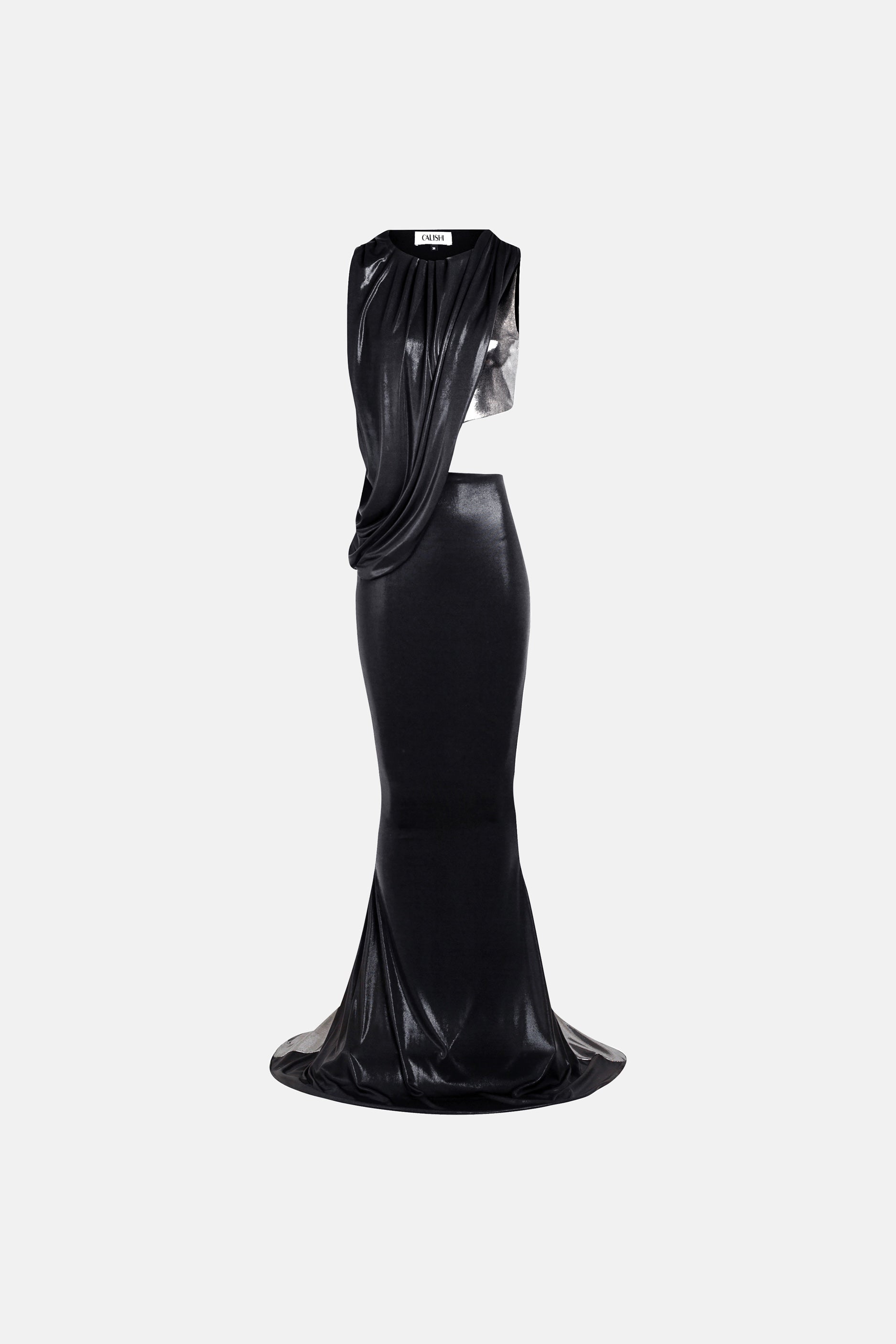Pasadena black and metallic silver maxi dress