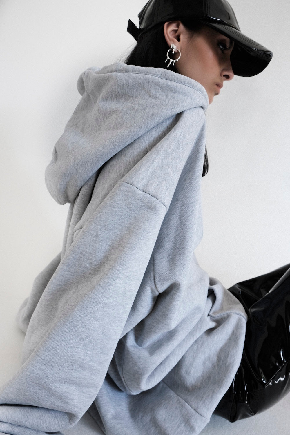 Oversized long-sleeve hoodie Melrose grey 