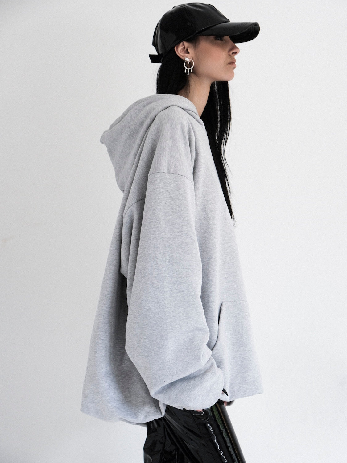 Oversized long-sleeve hoodie Melrose grey 