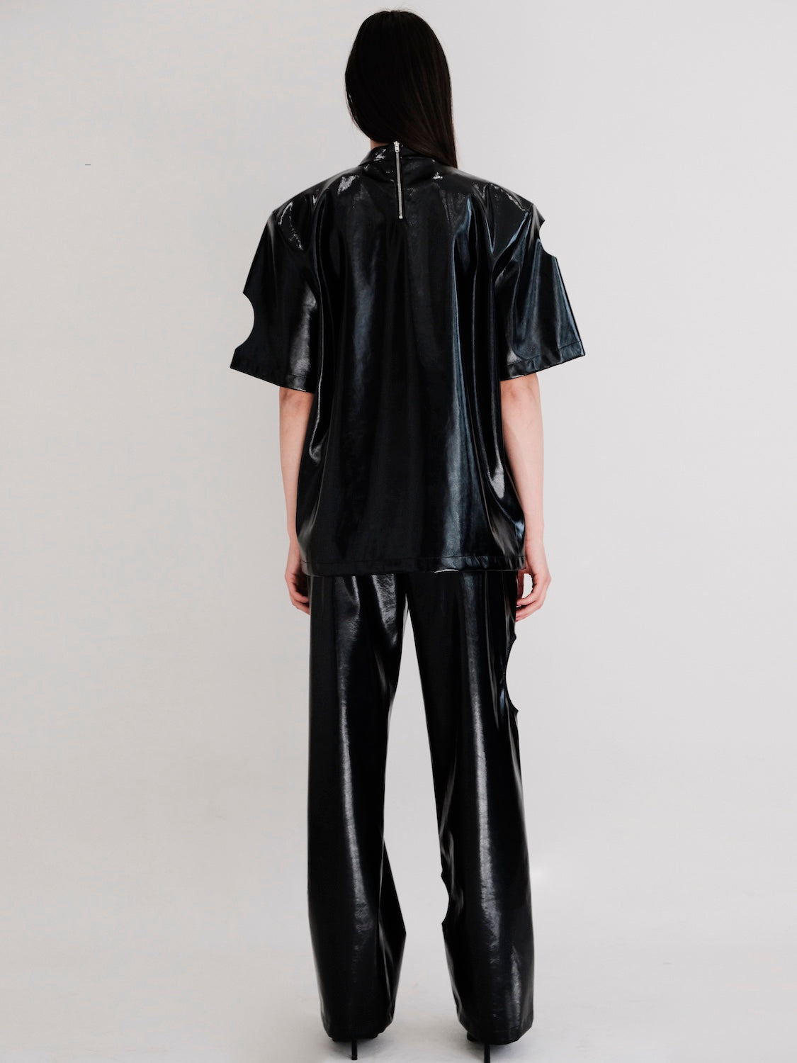 Vinyl pants with holes Park black