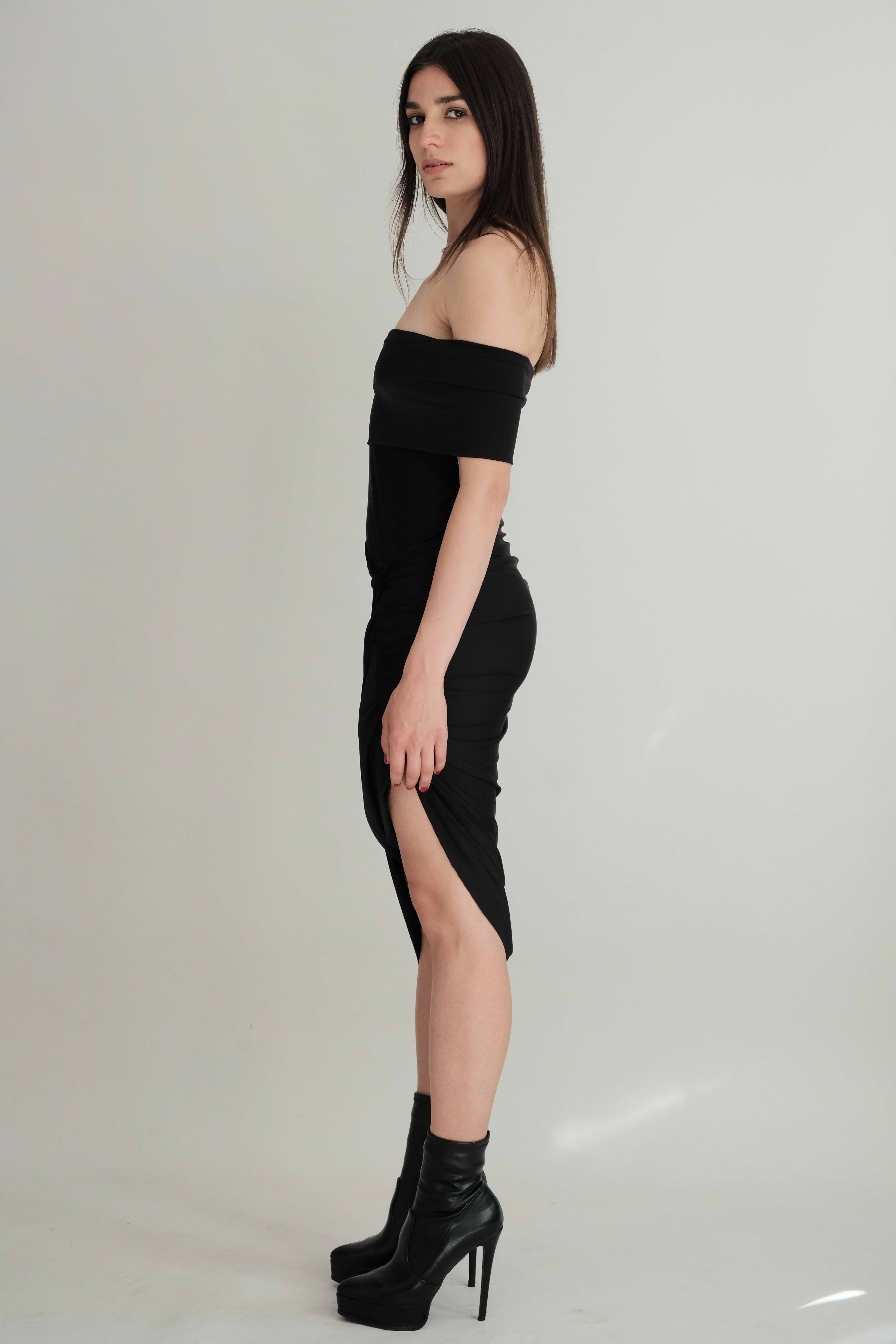 Black Woodland Off-the-Shoulder Top