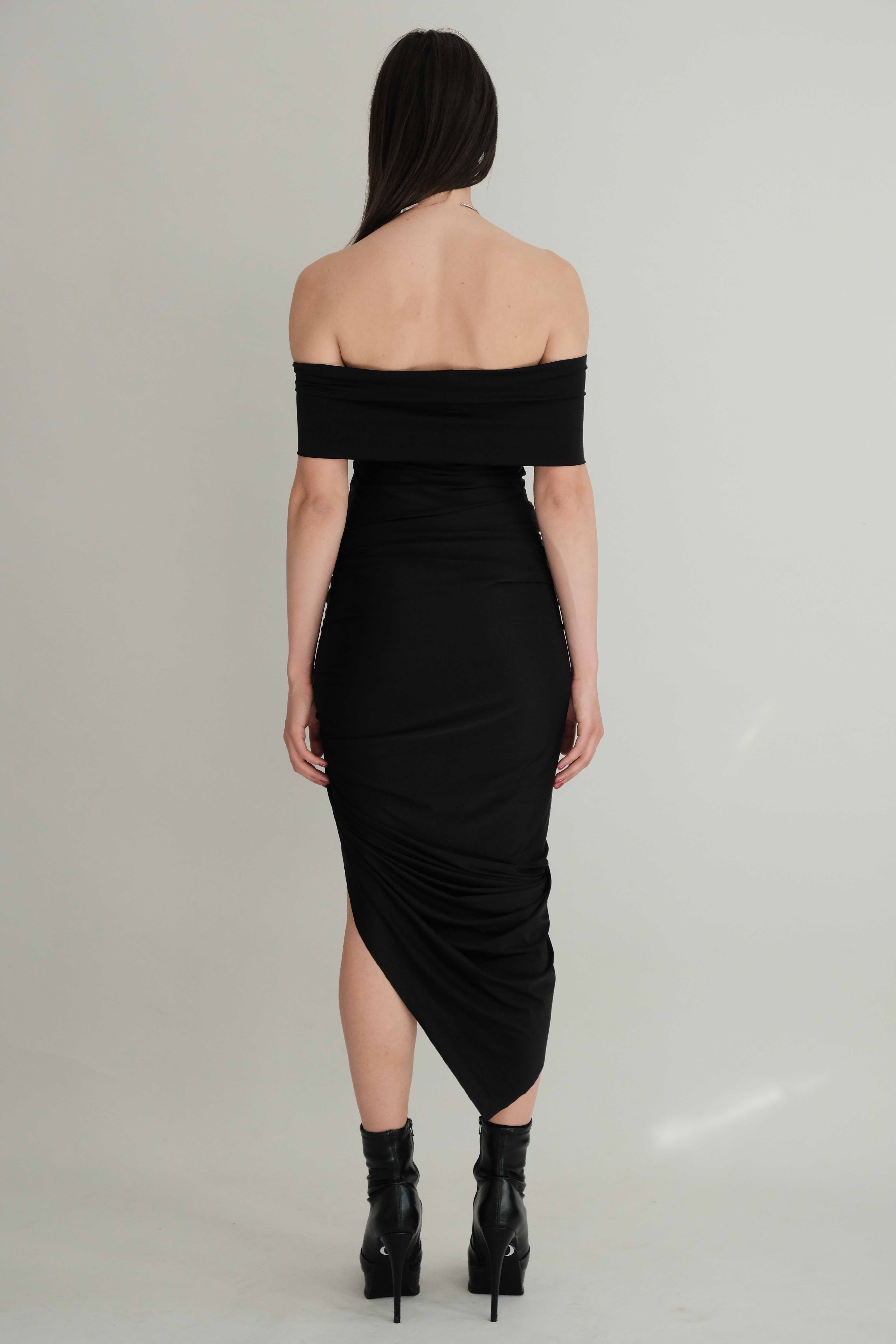 Black Woodland Off-the-Shoulder Top